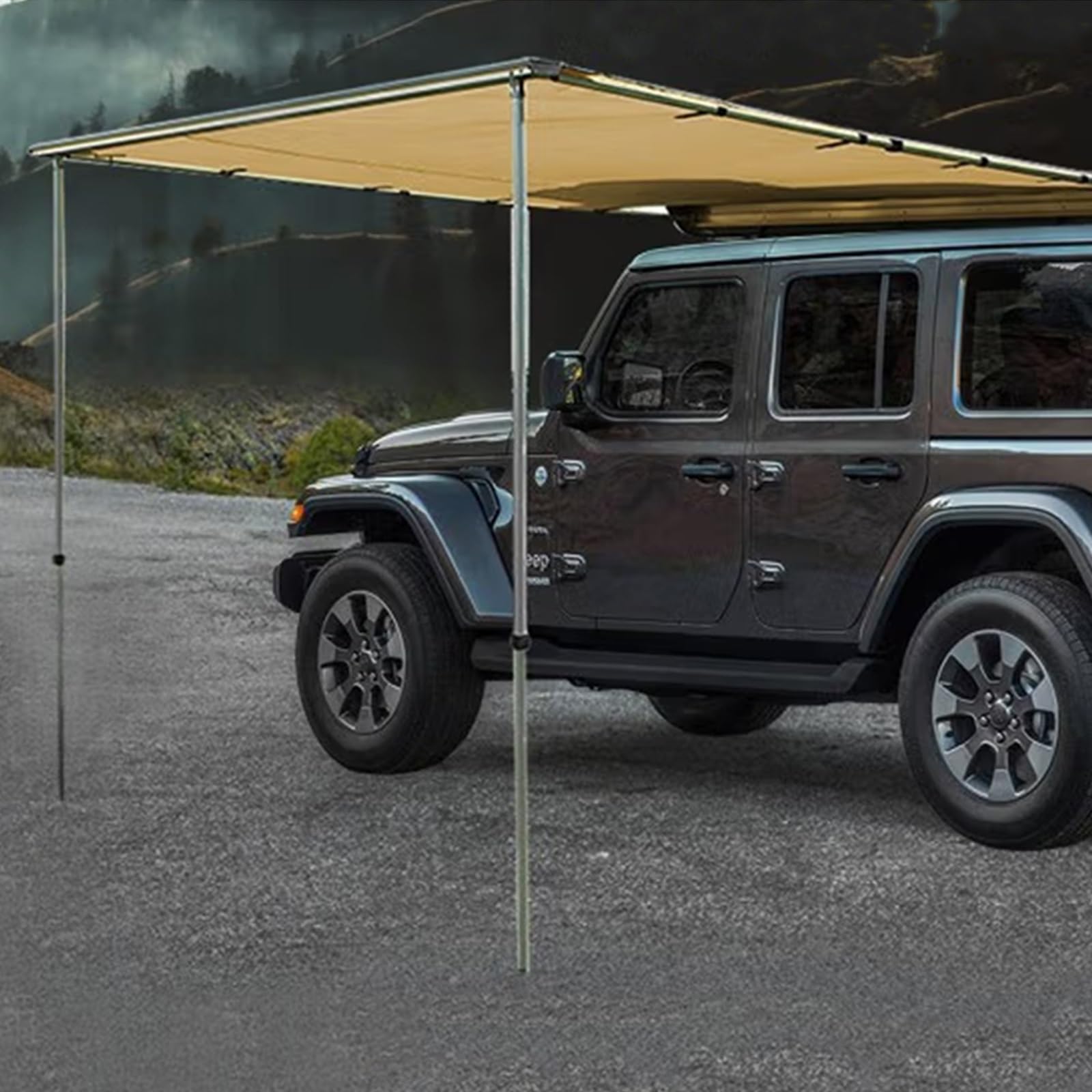 Tentes de Toit Bâche de Camping pour Auvent de Voiture Portable, Auvent Latéral de Voiture Rétractable Extérieur, Auvent de Voiture Polyvalent pour Camping-Car(Size:160x250cm/5.2x8.2ft)