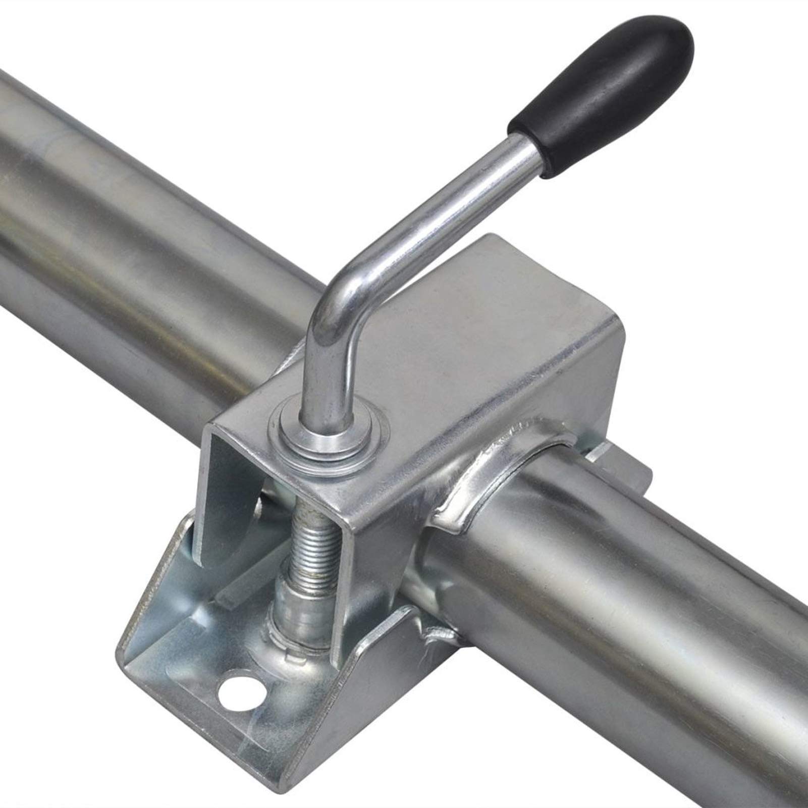 GuyAna 2 Tubos de Soporte con 2 Abrazaderas para Rueda Jockey de 48 mm Apoyo para remolques, remolques, caravanas