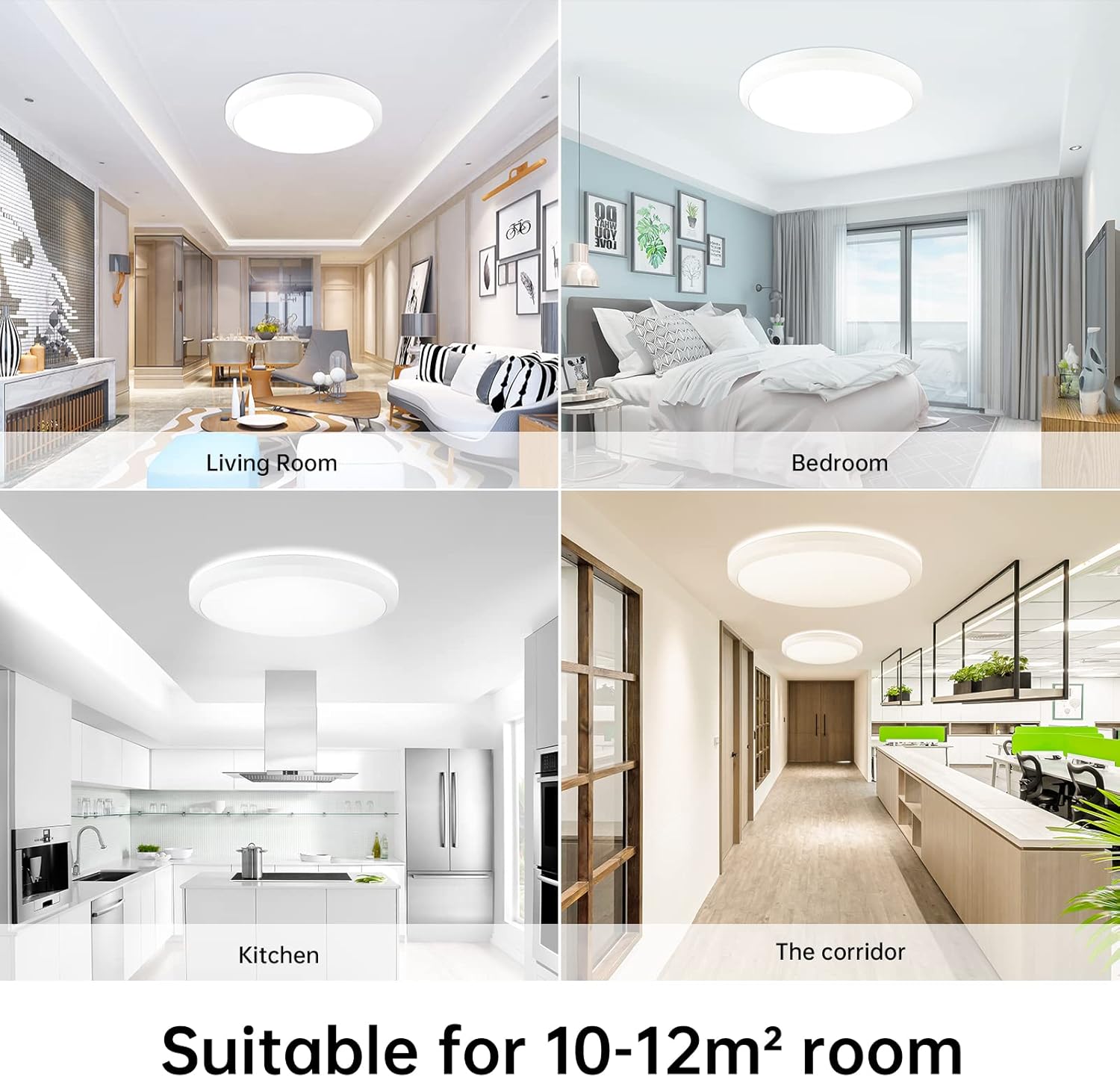 LED Ceiling Lights for Bedroom 2700K Warm White, Ceiling Light Fiixture 11 Inch 24W 1700LM, 240W Equivalent, Indoor Flush Mount Ceiling Lamp for Living Room Bedroom Kitchen Hallway Balcony