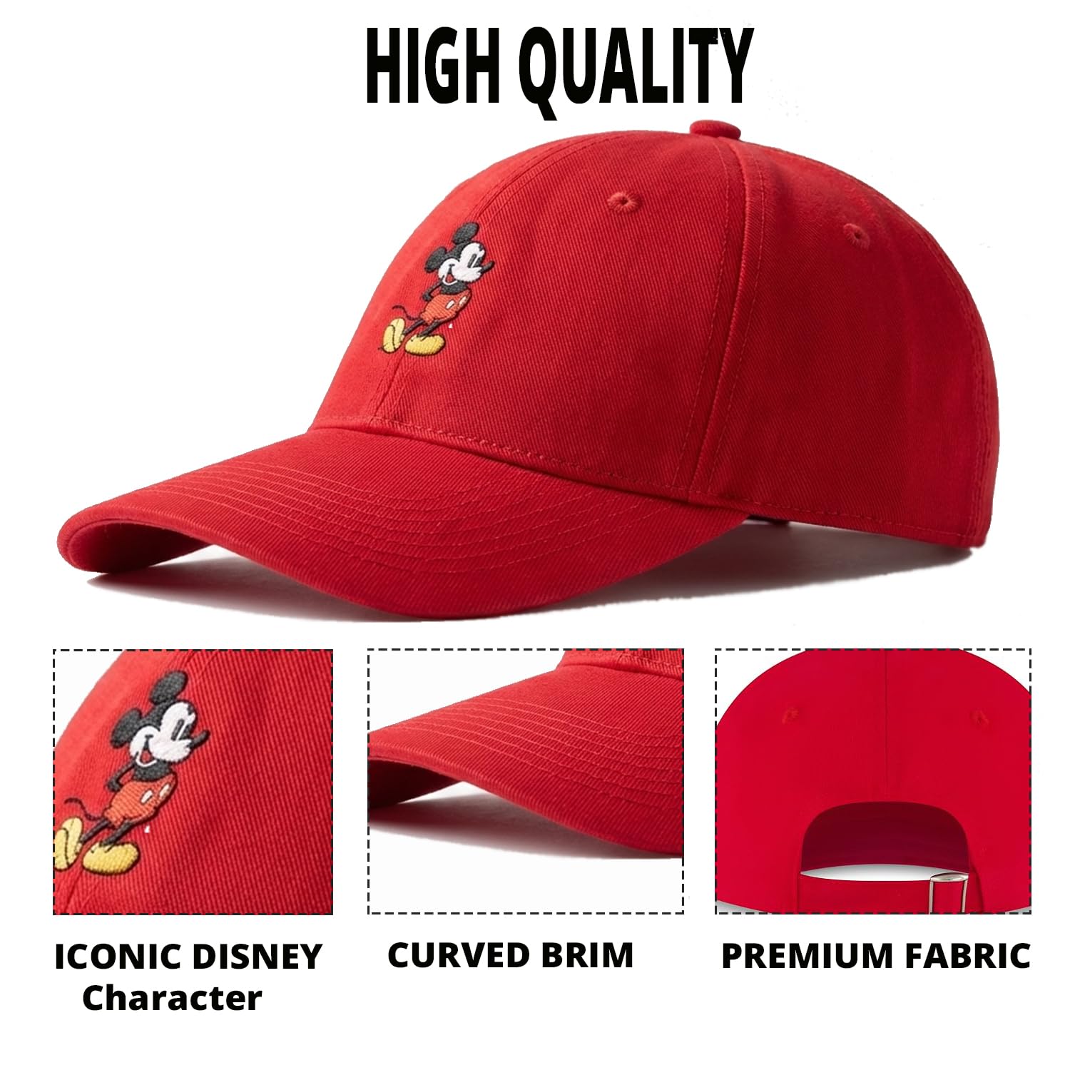 Disney-Baseballkappe für Herren, Mikcy Maus, verstellbare Kappe für Erwachsene