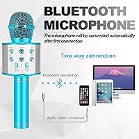 Vista 2 de Micrófono de karaoke Bluetooth inalámbrico: micrófono de mano portátil para niños y adultos cantando - perfecto para Navidad, cumpleaños, fiesta