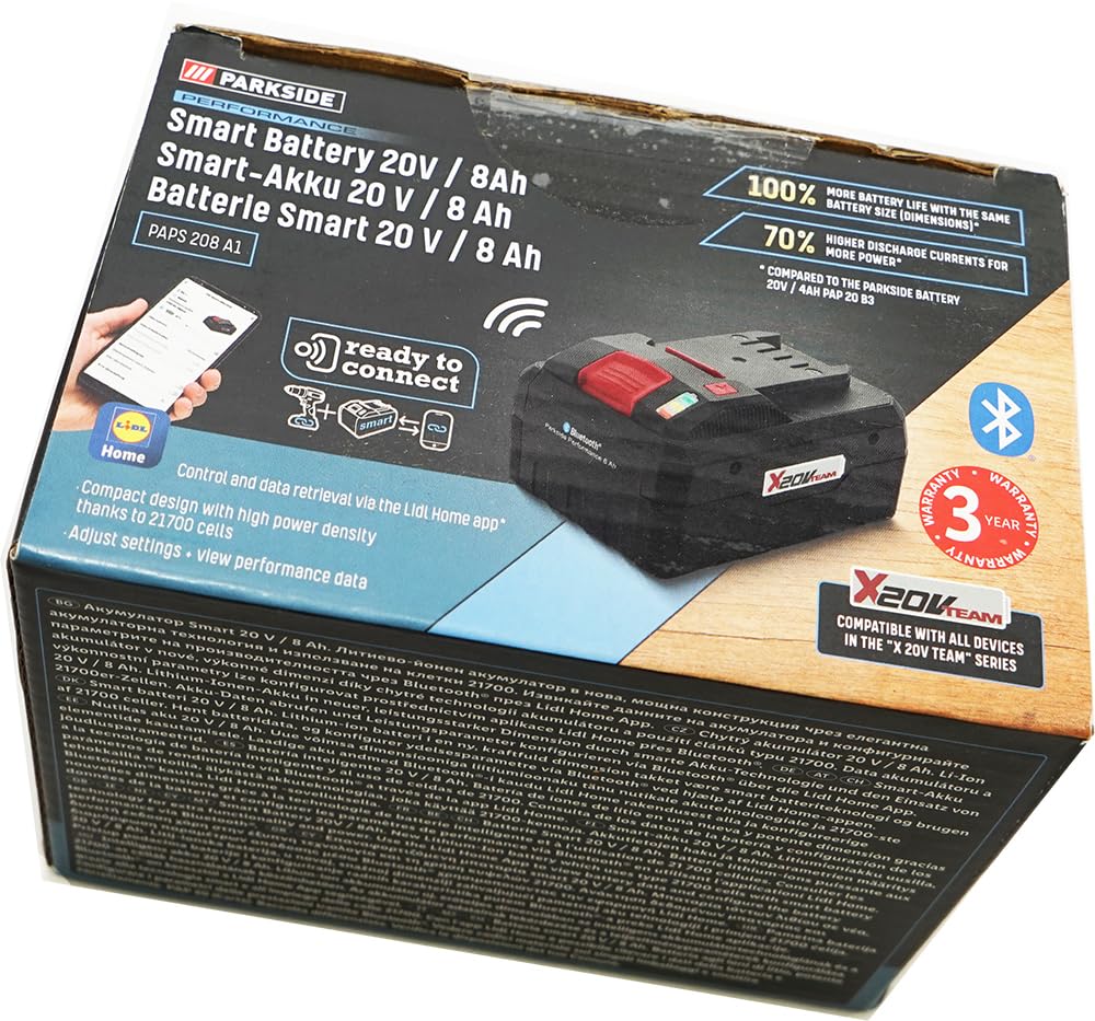 Parkside Performance PASSP 20-Li C4 - Avvitatore ad impatto per auto (20 V, 1/2", 1356 Nm, con 1 batteria da 8 Ah)