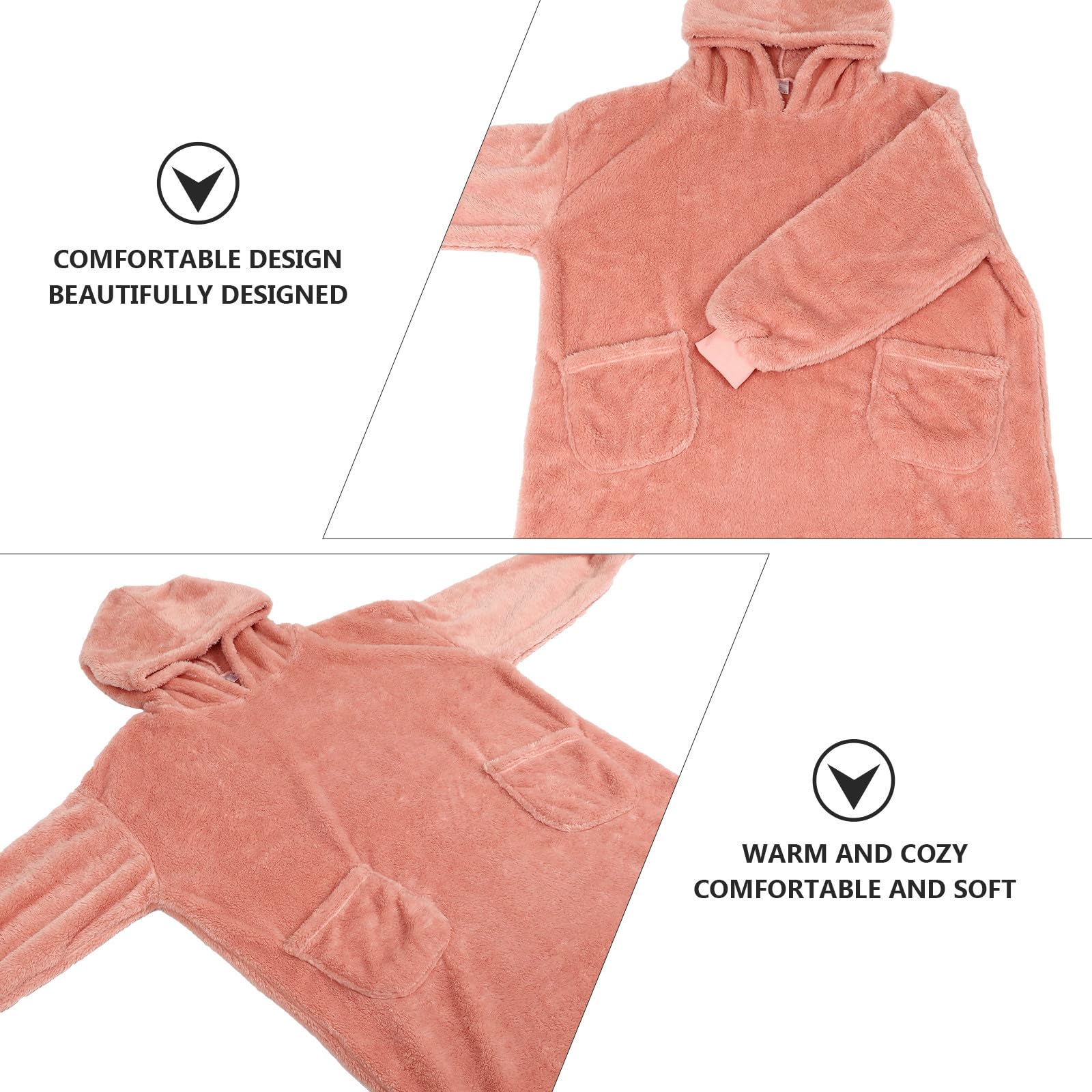 Pijama Capucha para Mujer, Holgado y Rosa, Talla Única
