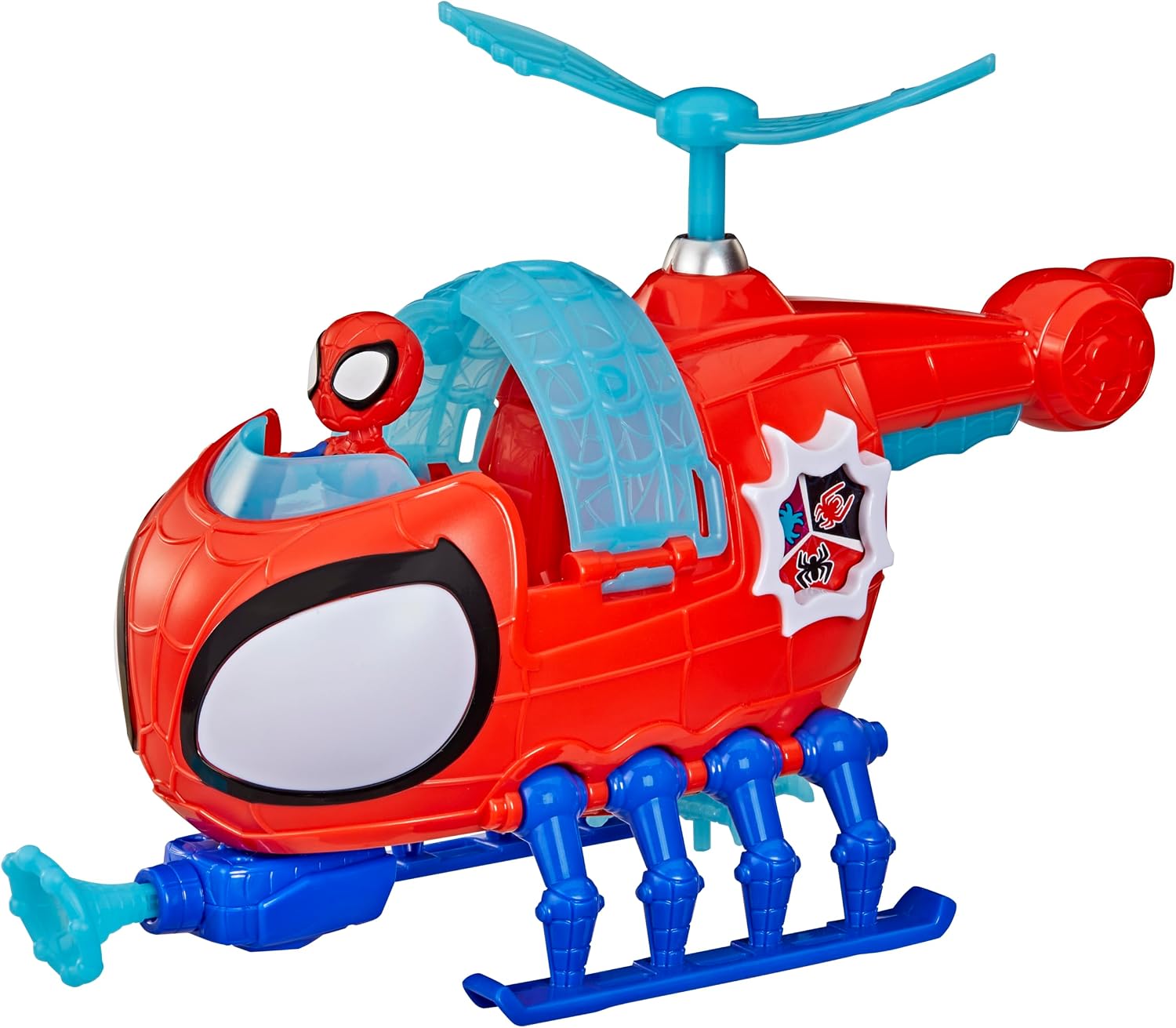 Marvel Spidey Veículo e Figura Helicóptero Aranha com Boneco Articulado 7,5 cm