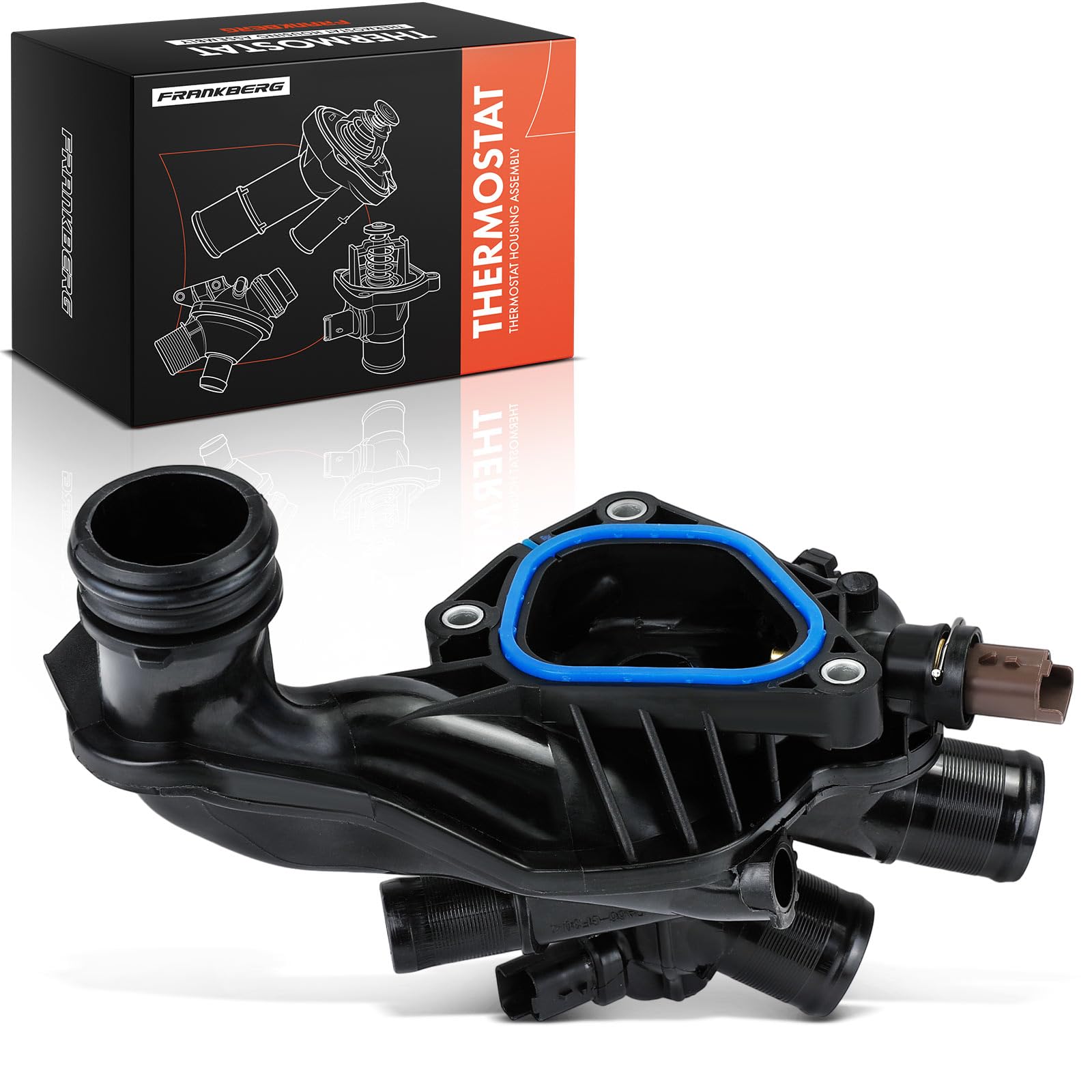 Frankberg Termostato del liquido di raffreddamento 82°C a 2 Poli | 9808646980, Compatibile con: Berlingo Box/MPV B9, C4 I LC, C3 Picasso SH, 207 Box/Hatchback WA WC, Tenda tepee per partner