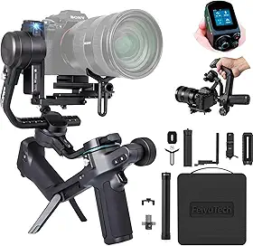 Estabilizador Gimbal FeiyuTech SCORP 2 KIT para Câmeras DSLR e Mirrorless, Rastreamento de IA Integrado,Peso Máximo de 2,5 kg, Tela Sensível ao Toque, Gravação Vertical Nativa com Estojo