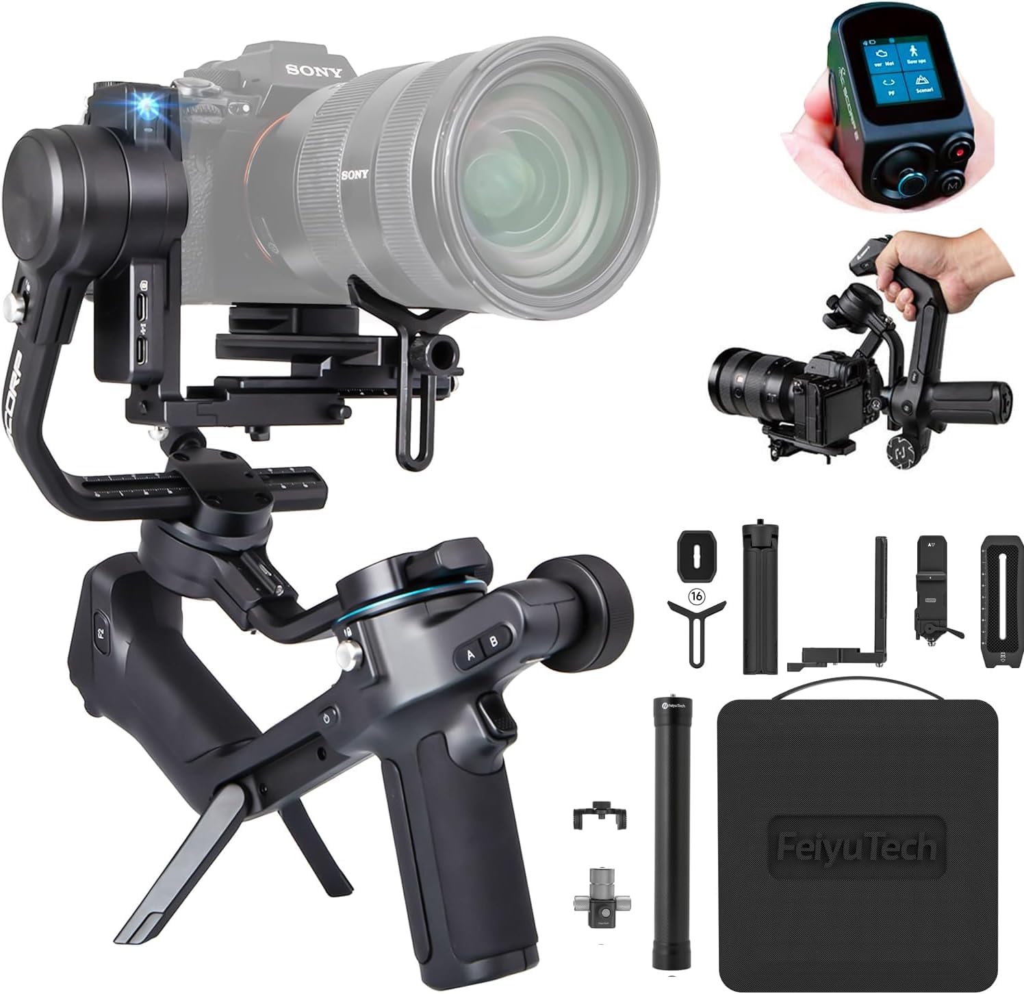 Estabilizador Gimbal FeiyuTech SCORP 2 KIT para Câmeras DSLR e Mirrorless, Rastreamento