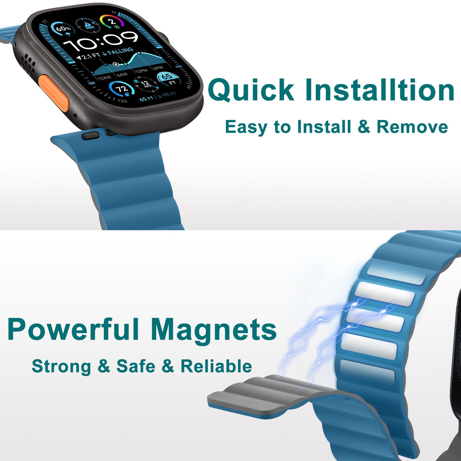 HITZEE Compatible with Apple Watch Strap 49/46/45/44/42/41/40/38mm - Image 3