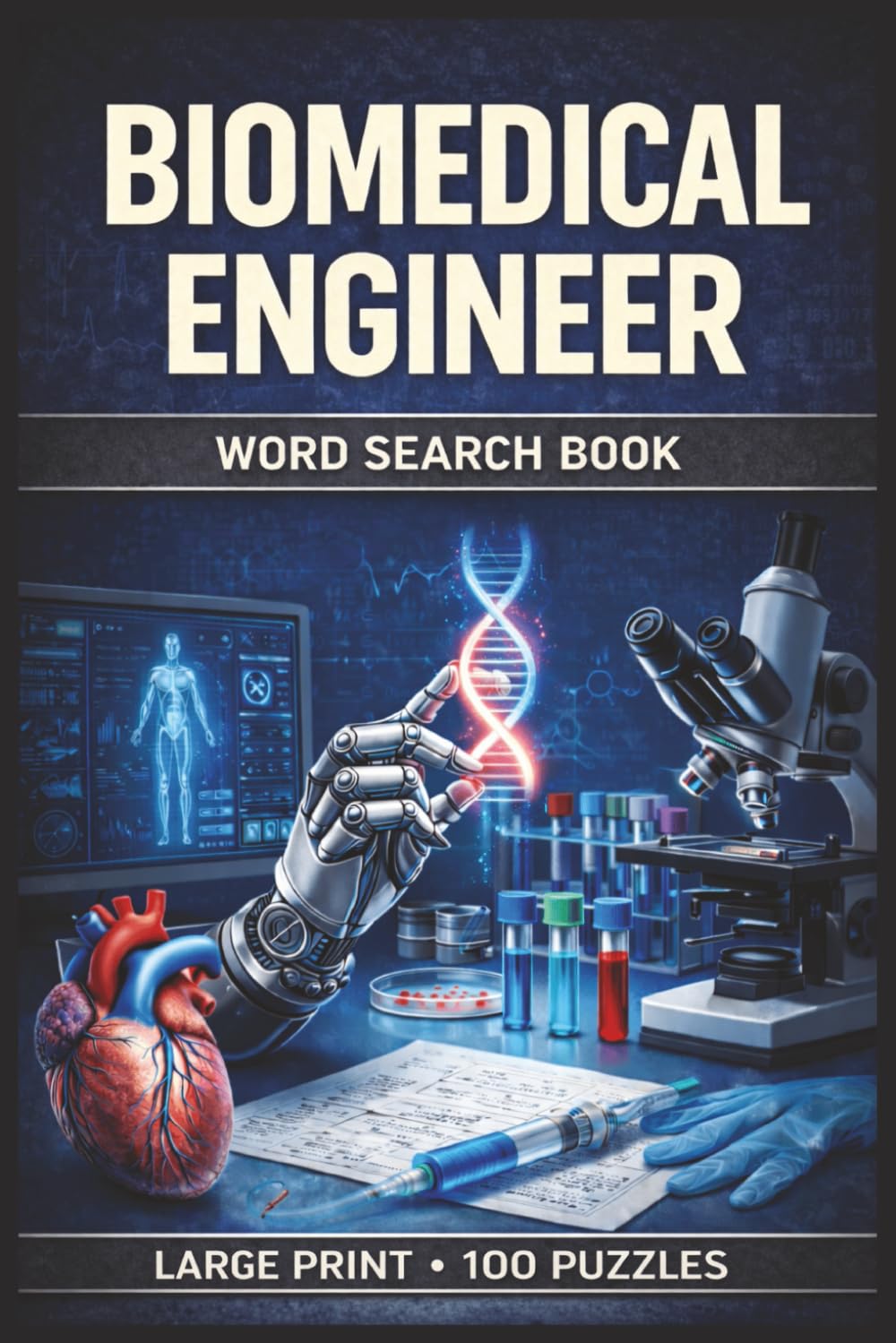 Biomedical Engineer Word Search Book: Large Print Puzzle Collection with 100 Puzzles and 2000 Unique Words on Biomedical Devices, Biomaterials, and Medical Imaging