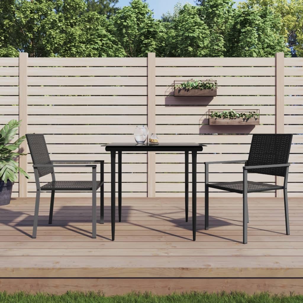 Juego de Comedor para jardín 3 Piezas Mesa Jardin Exterior con sillas Mueble Comedor Muebles Jardin Exterior ratán sintético y Acero - 3187003