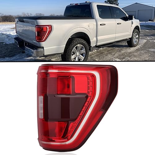 JSKAPA Luz trasera compatible con Ford F150 XLT 2021 2022 lámpara de freno trasera halógena de repuesto para punto ciego derecho del lado del