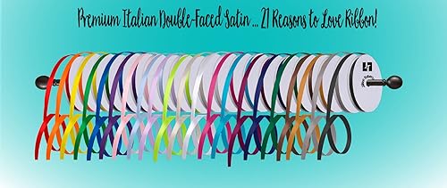 Miniatura 2 de Jillson Roberts - Cinta de satén de doble cara de 58 pulgadas a granel disponible en 21 colores, verde lima, carrete de 100 yardas (BFR0941)