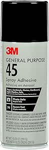 3M 45, 10-1/4-Ounce General Purpose Spray Adhesive, 10.25 Ounce (Pack of 1), White, 10 Ounce
