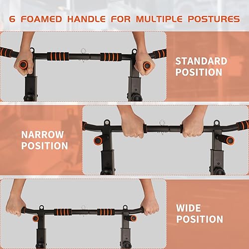 Miniatura 4 de Barra de dominadas montada en la pared barra de dominadas ajustable en la pared y barra de dominadas para gimnasio en casa, equipo de entrenamiento