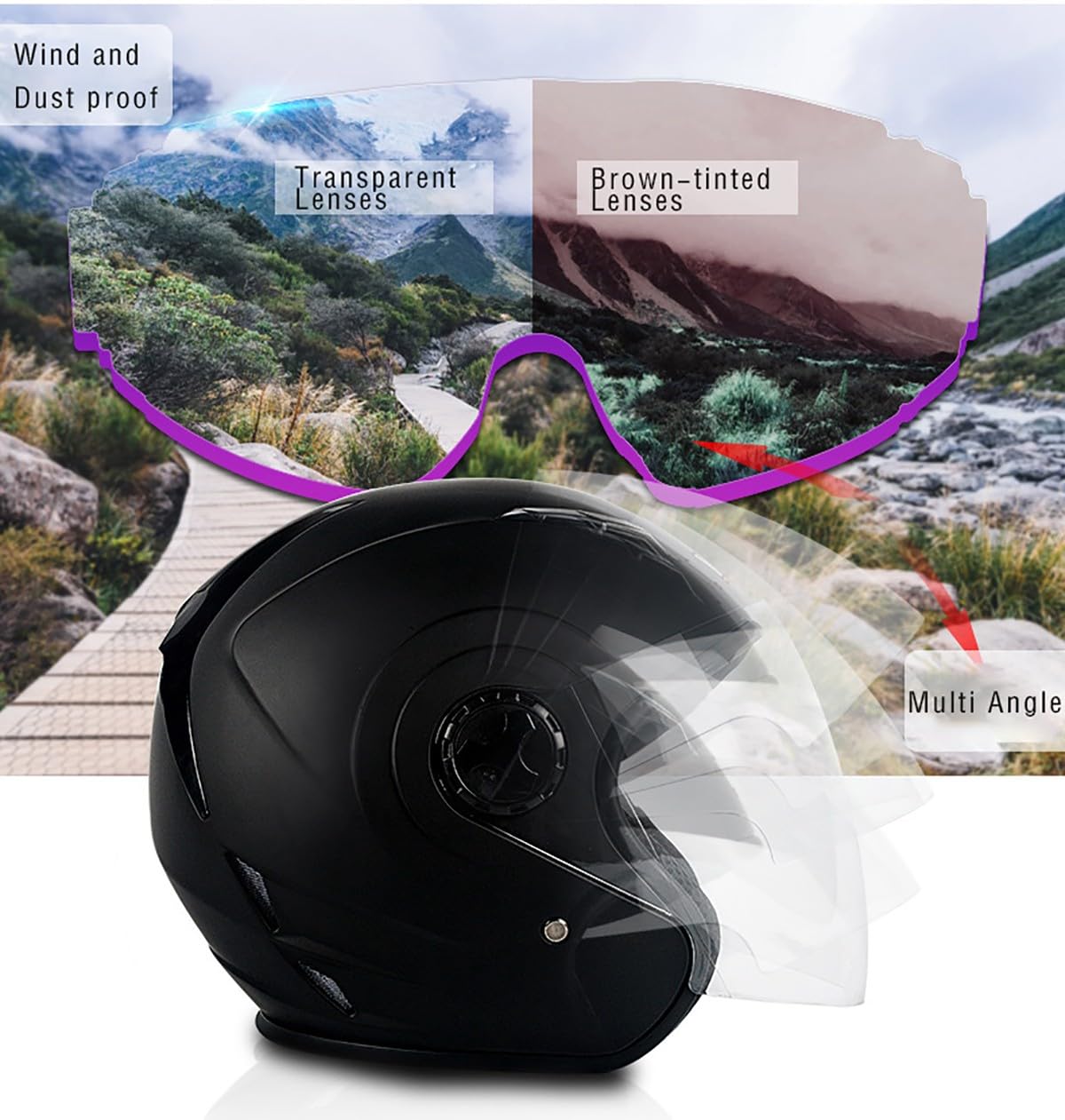 Casco Abierto Casco Bluetooth Jet, Casco De Motocicleta Medio Cascos