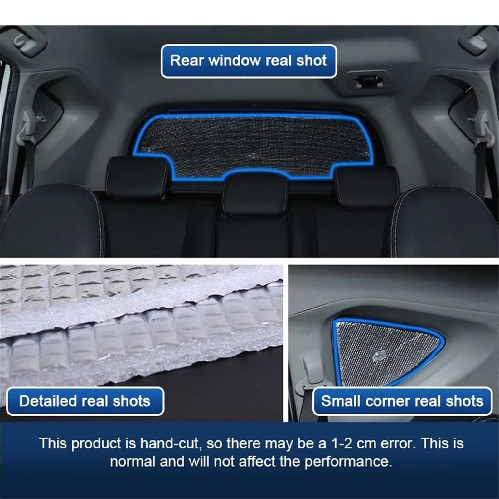 Parasole de Auto per per Caddy 2K per Maxi | Visiera per parabrezza a copertura totale per parasole anti-UV per auto(Rear sunshades)