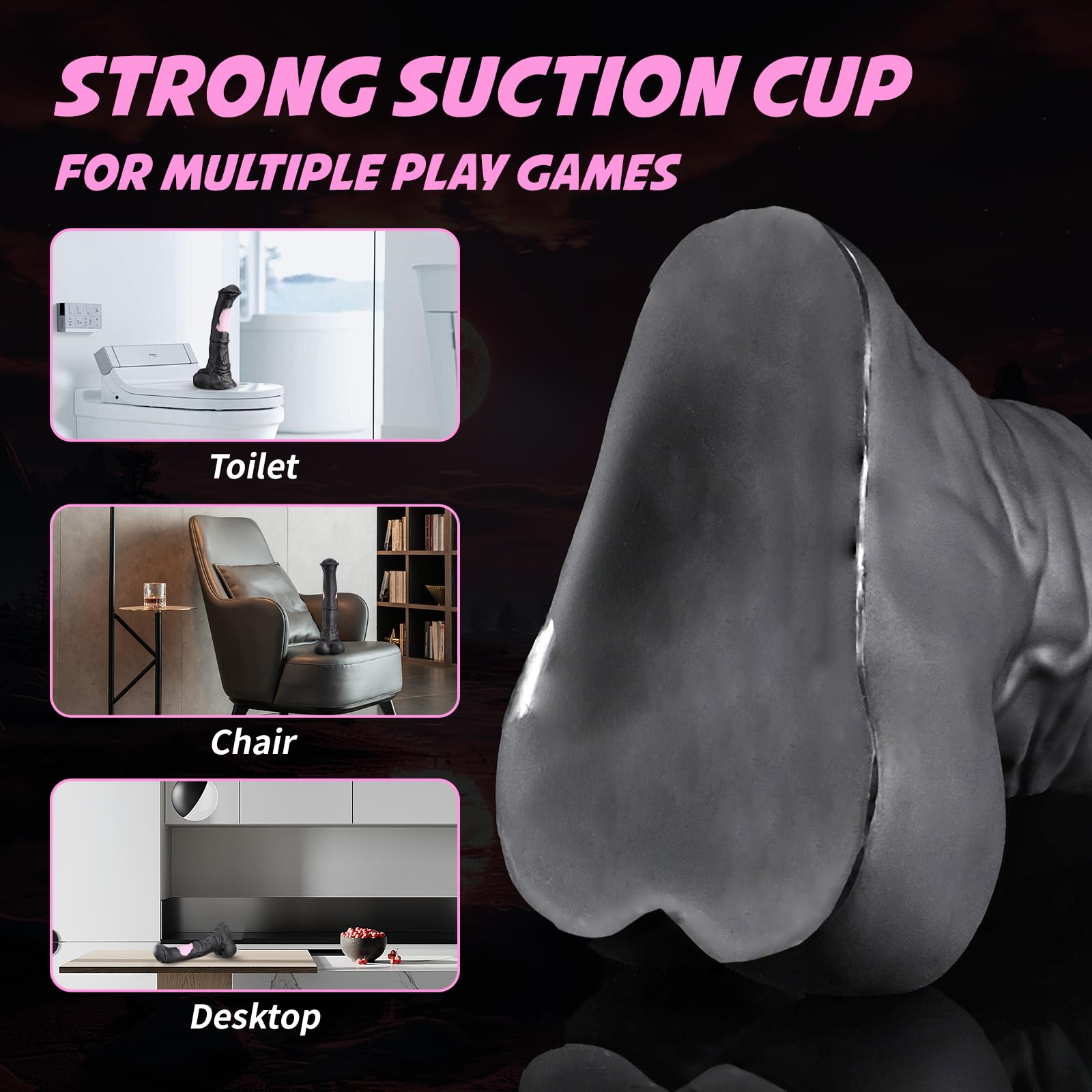 Nothosaur CONOLA W/Tube 13.4 Inch Fantasy Horse Dildo, Platinum Silicone Animal Dildo with Textured Head & Veined Shaft, Thick Anal Dildos with Strong Suction Cup for G Spot & Anal Play - Black Pink: XL Black&pink (W/Tube)