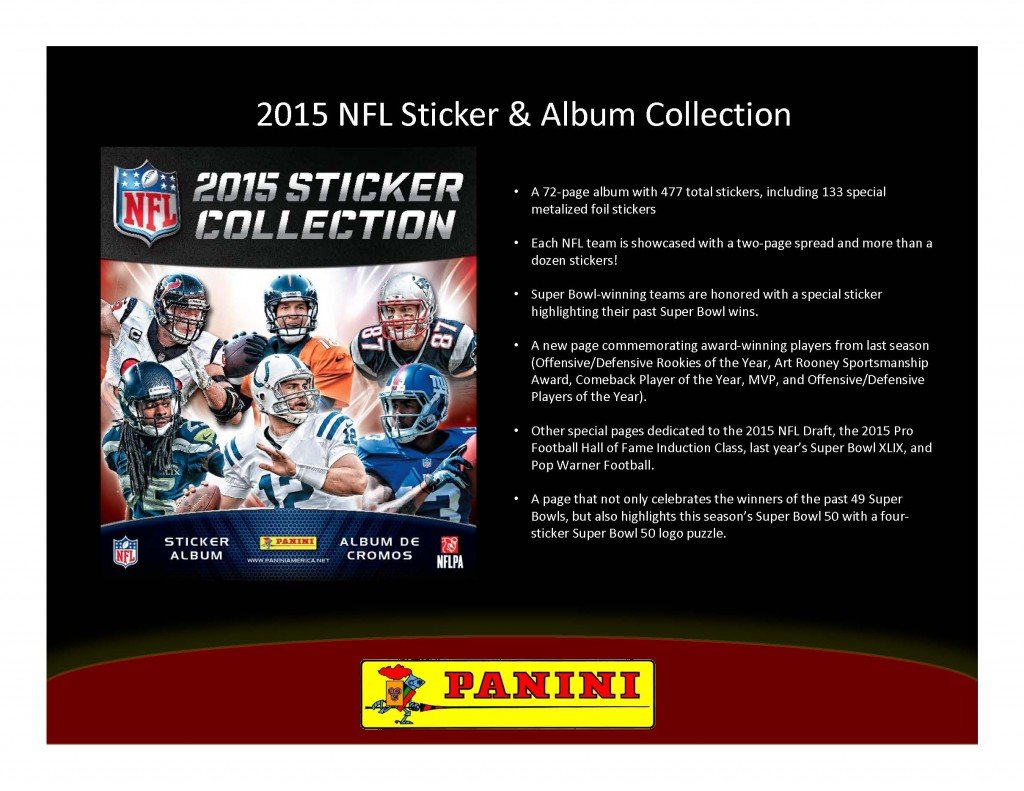 10 (Ten) Packs of 2015 NFL Sticker Collection Football Cards - 10 Sticker Packets (70 NFL Stickers)