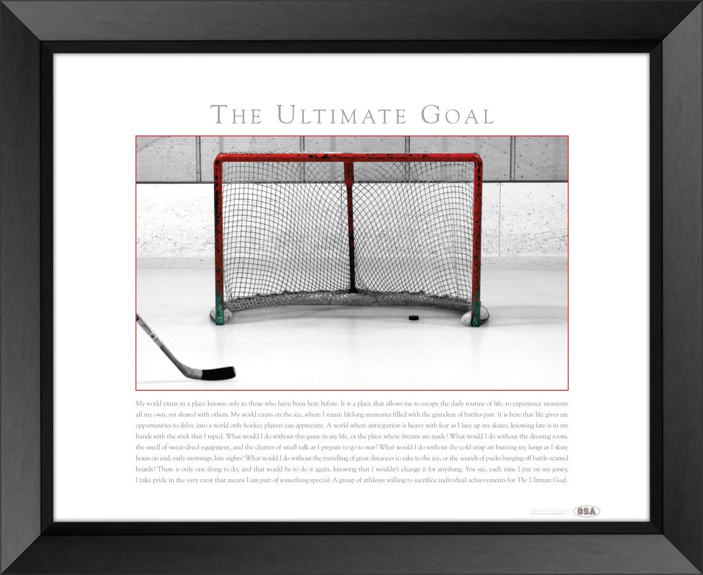 Old School Athletics - Hockey The Ultimate Goal 22"x28" Inspirational Loose Print
