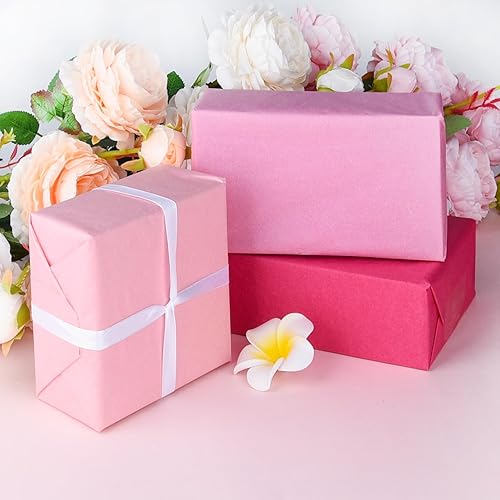 Miniatura 4 de PLULON 60 hojas de papel de seda rosa a granel, hojas de papel de seda de colores para embalaje, envoltura de regalos de cumpleaños, boda, baby