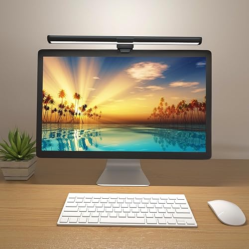 OOWOLF Barra de luz para monitor, paquete de 2 barras de luces de pantalla, lámpara de escritorio de alto CRI para cuidado de los ojos, sin