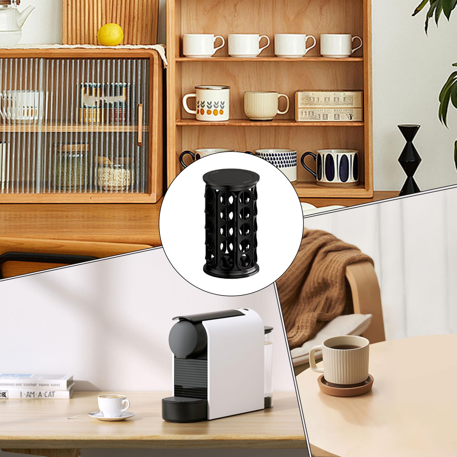 Cápsulas de Café Almacenamiento Organizador Giratorio Dispensador | Soporte Giratorio para Cápsulas de Café Encimera De Cocina, Encimeras, Hogar, Apartamento, Restaurante, Bajo Armarios,