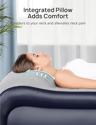 Miniatura 2 de Evajoy Colchón de aire Queen con bomba incorporada, colchón de aire inflable con almohada integrada, infladodesinflado rápido, cama de aire con