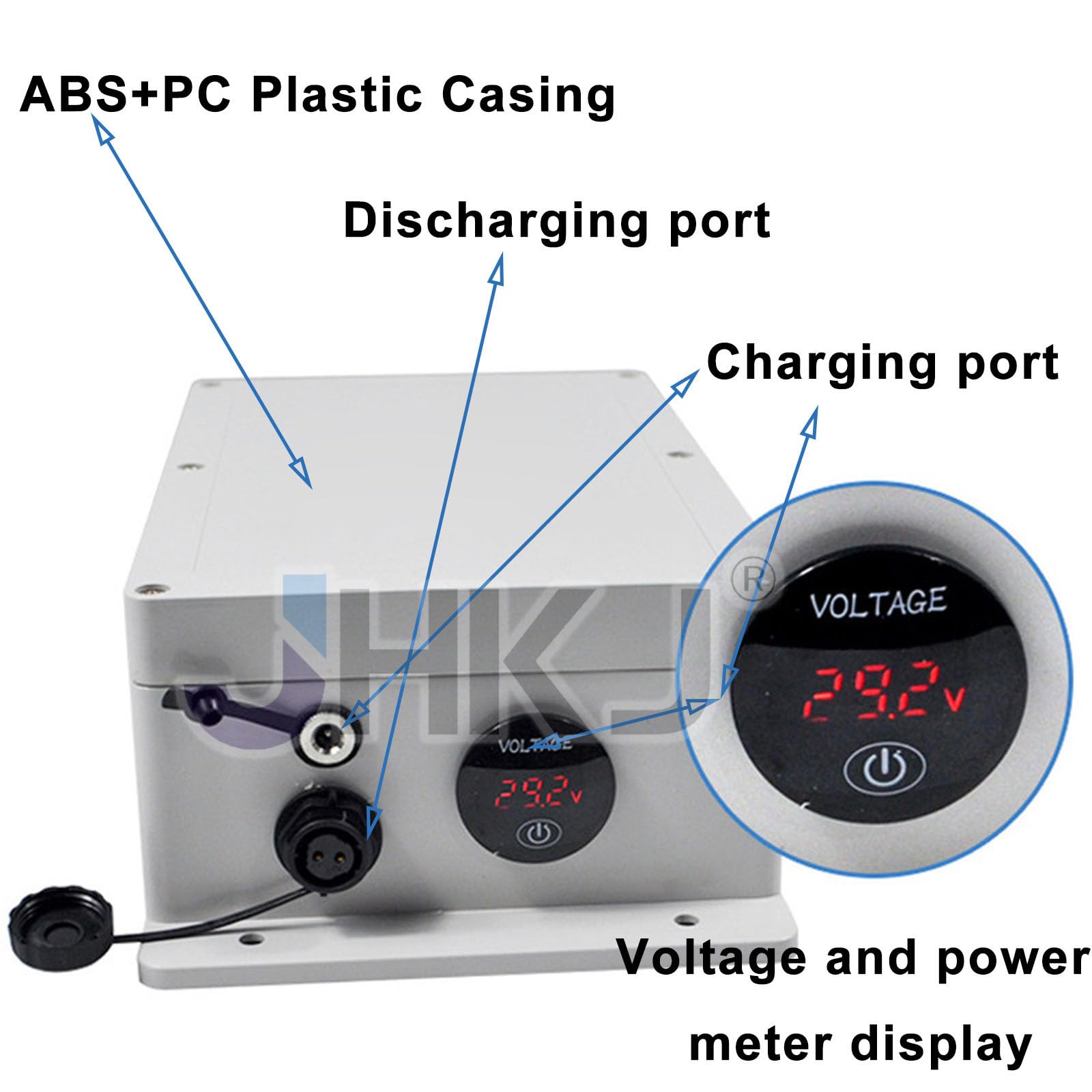 Batterie Lithium-Fer-Phosphate 24 V Portable pour extérieur, 6 Ah, 12 Ah, 24 Ah, 36 Ah, 42 Ah, 54 Ah, 60 Ah, Batterie Externe pour Tondeuse à Gazon/énergie Solaire/Enceinte