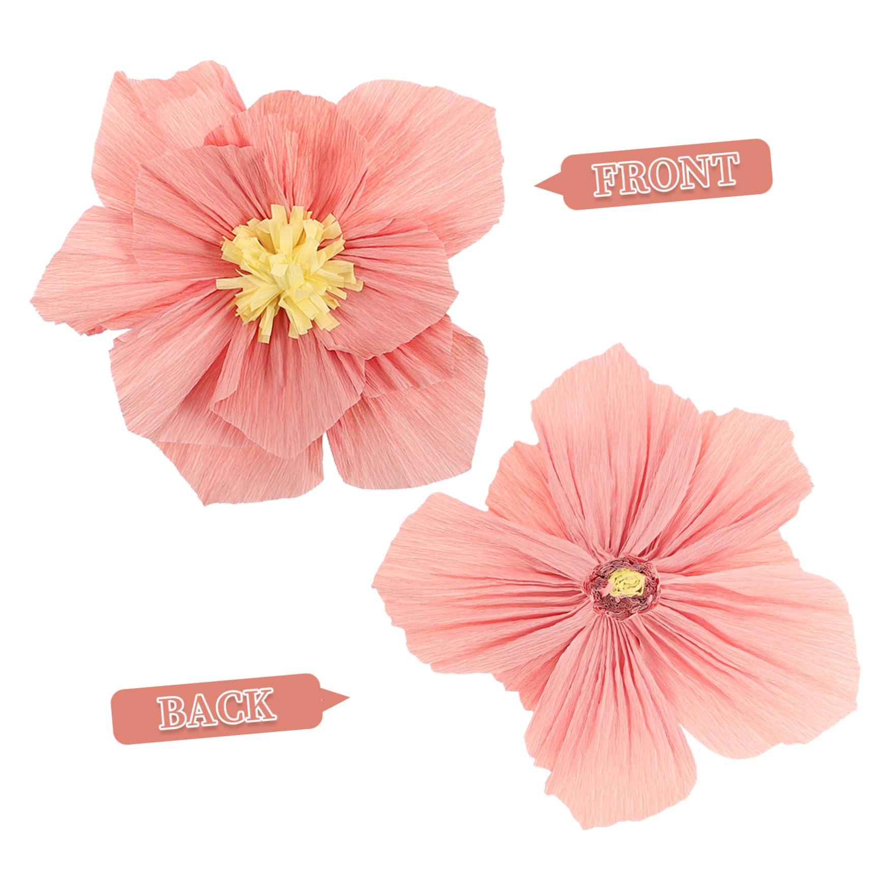 PRETYZOOM 24 Pièces Fleurs en Papier Crépon 3D, Décoratives, Papier