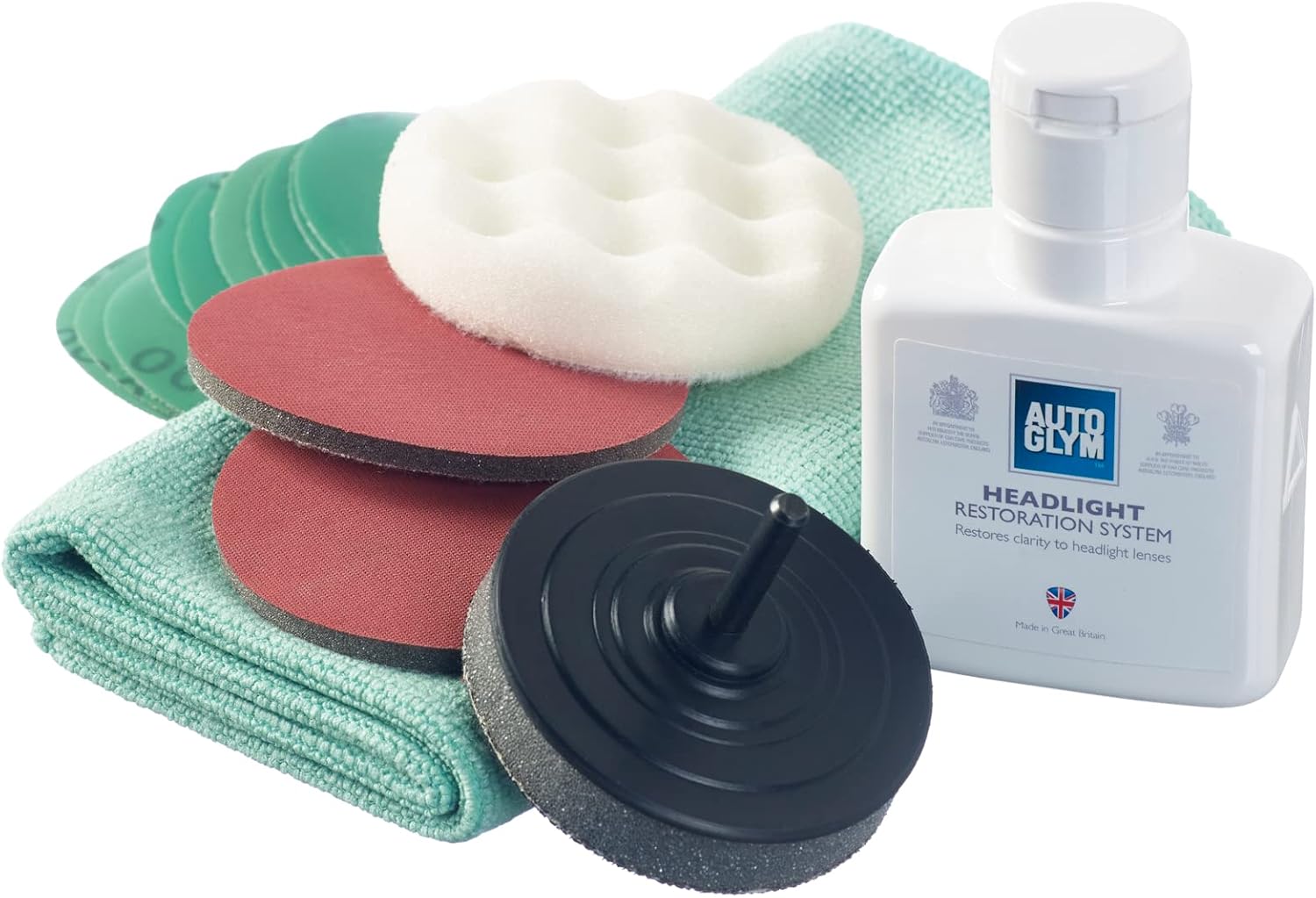 Autoglym Headlight Restoration Complete Kit, Quickly Restore Cloudy And