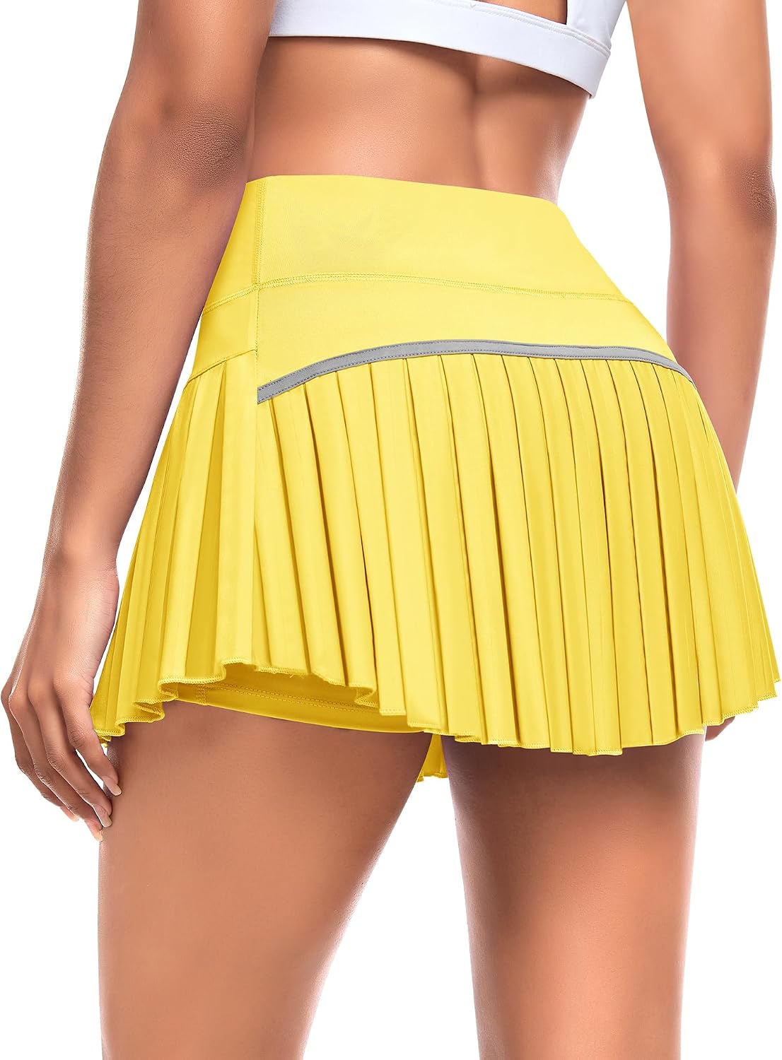 DERCA Womens Pleated Tennis Skirt with Shorts Athletic Skort Golf Skirts with Pockets Workout Running Skorts