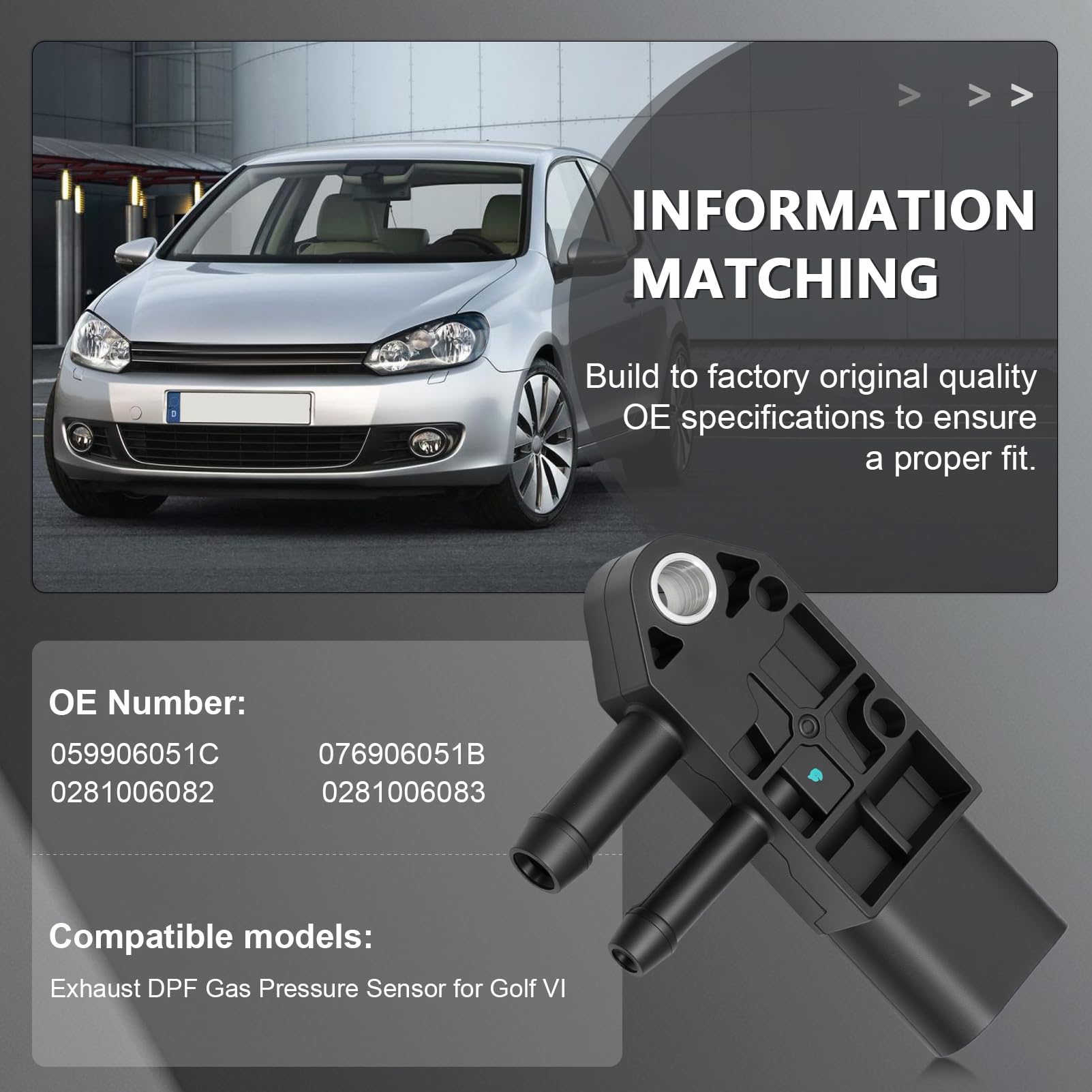 DPF-Abgaskraftstoffdrucksensor für Golf 5 VI 059906051C 076906051B 0281006082 0281006083