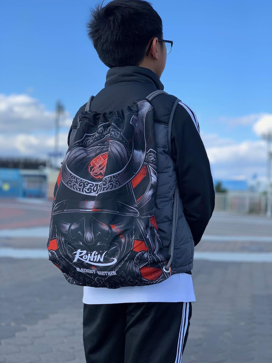 Gi Bag – Ronin Uniform Bag for Karate, Judo, BJJ, TKD & Martial Arts Uniforms - Blackout Samurai Ghost Gi Bag