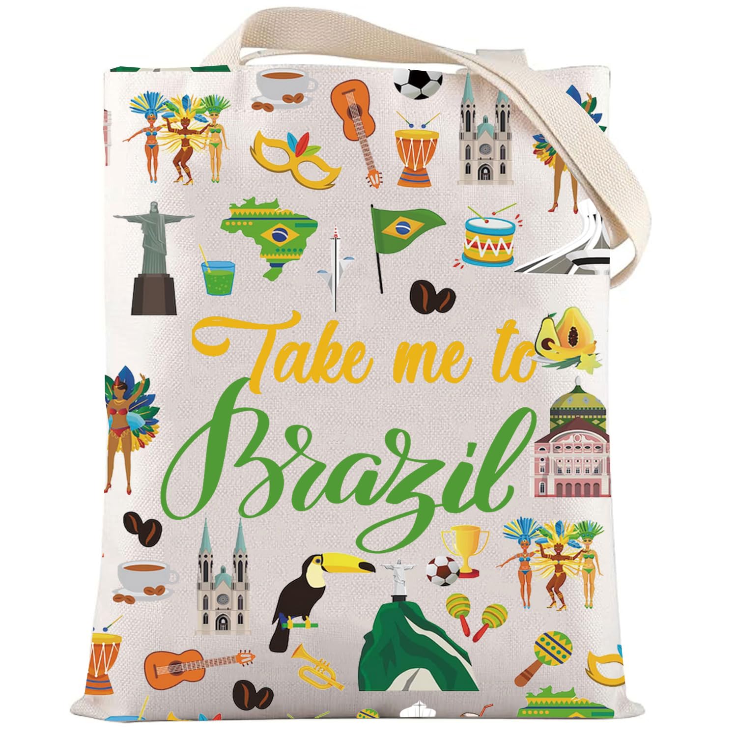 LEVLO Brazil Culture Travel Cosmetic Bag World Cup Souvenir Gift Take Me To Brazil Zipper Pouch for Traveler Take brazil TG, 0