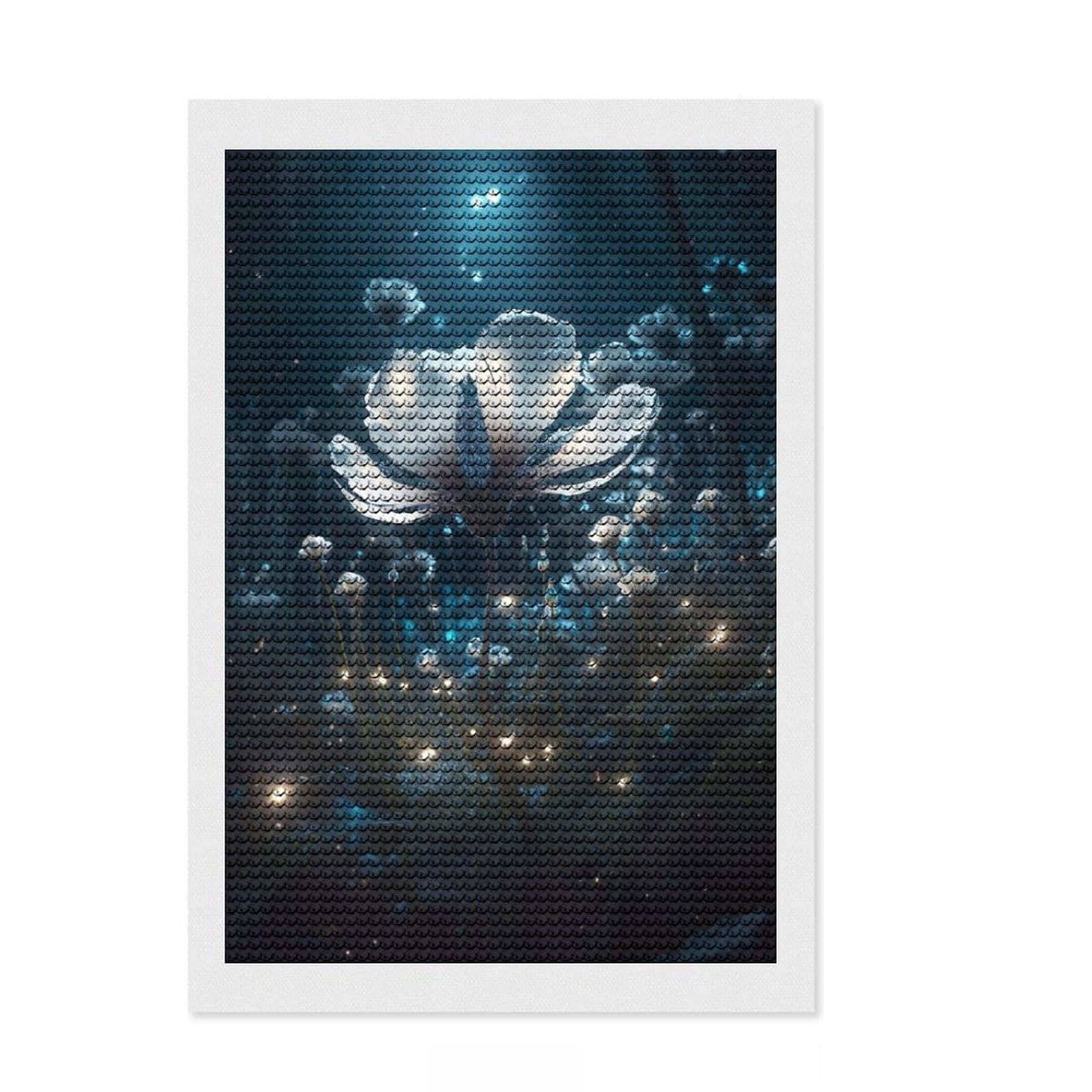 Junmoney Glowing Poppy Flower Diamond Painting Set 8"x12", Aesthetic Room Decor, Living Room Decor, Farmhouse Decor, Canvas Picture