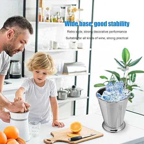 Miniatura 4 de Tazas de julep de menta plateada, taza de julep de menta, tazas de julep de menta de acero inoxidable, taza de julep de acero inoxidable elegante