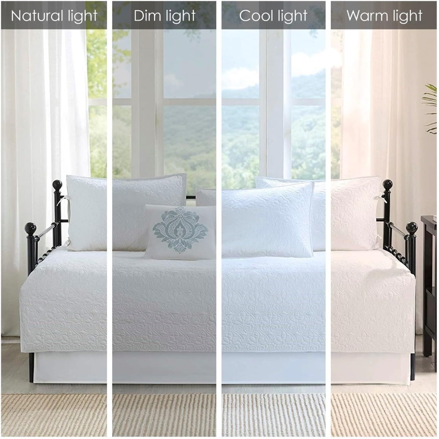 6 Piece Reversible Daybed Cover Set White Daybed Cotton White Super Value 6 Piece Reversible Daybed Coverlet Set Guest Bedroom Cozy Retreat