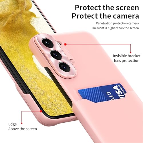 Miniatura 5 de Ysnzaq Funda para Samsung Galaxy S22 con tarjetero, ultrafina, soporte invisible, protección de lentes, funda para Samsung Galaxy S22 de 6.1", color