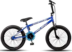 Bicicleta Aro 20 BMX Infantil Flay Aro Aero Freio V-Brake Menino 6, 7, 8, 9, 10 + anos - Azul Escuro