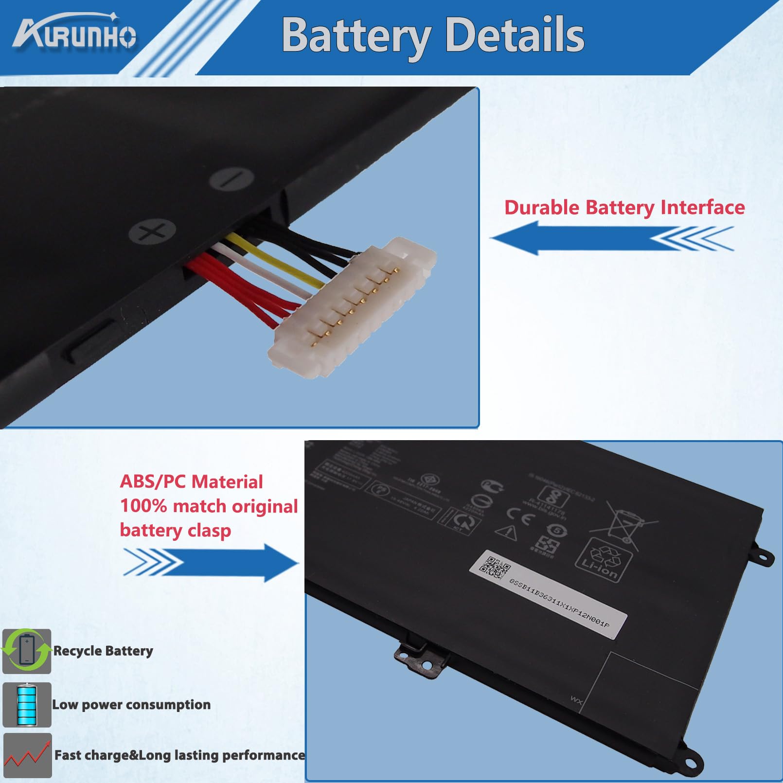 Amazon.com: AURUNHO C41N1904 C41N1904-1 Battery Replacement for