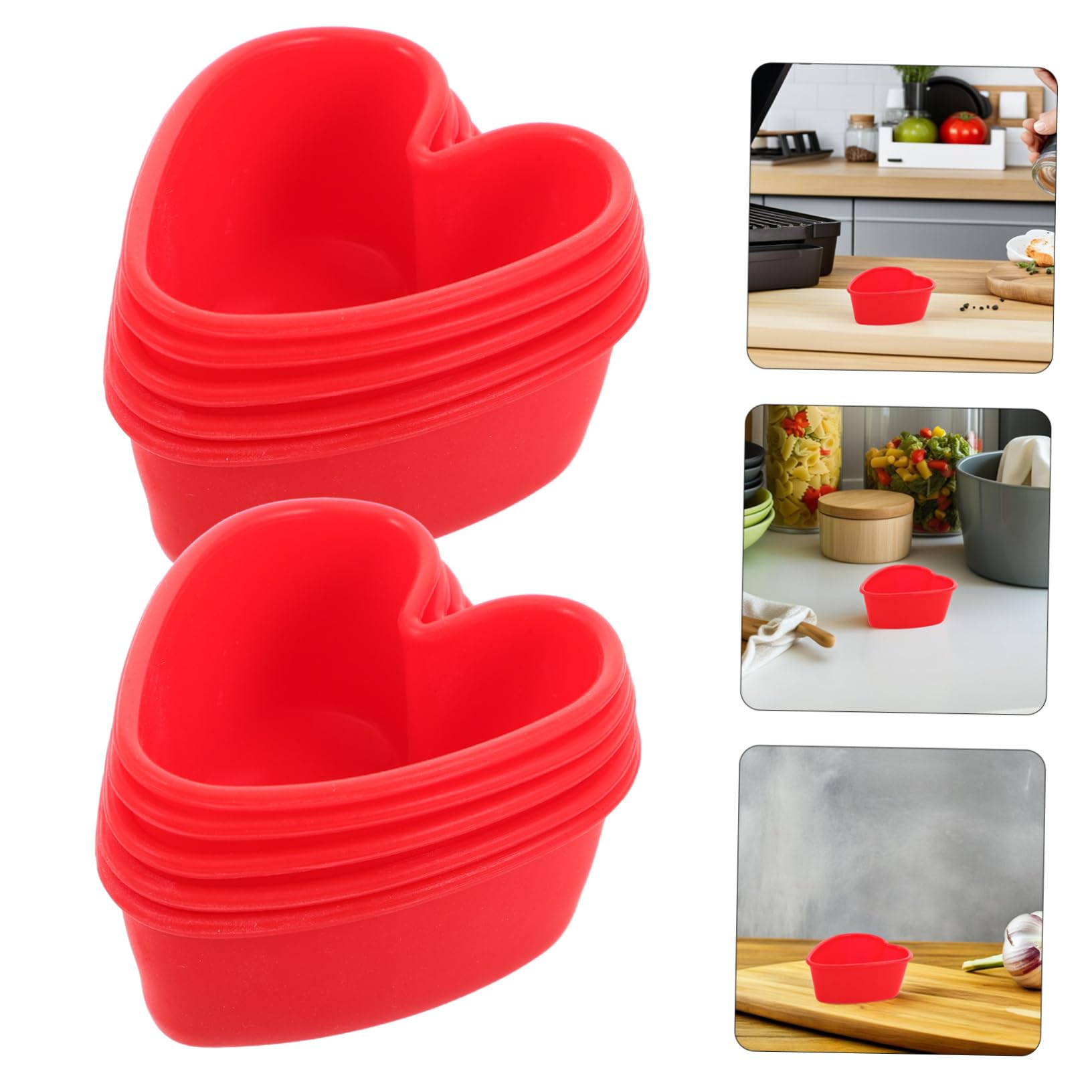 IMIKEYA 50piezas Molde de Silicona Forma de Corazón Pequeño para Hornear Cupcakes y Tartas Antiadherente para Dulces y Pasteles