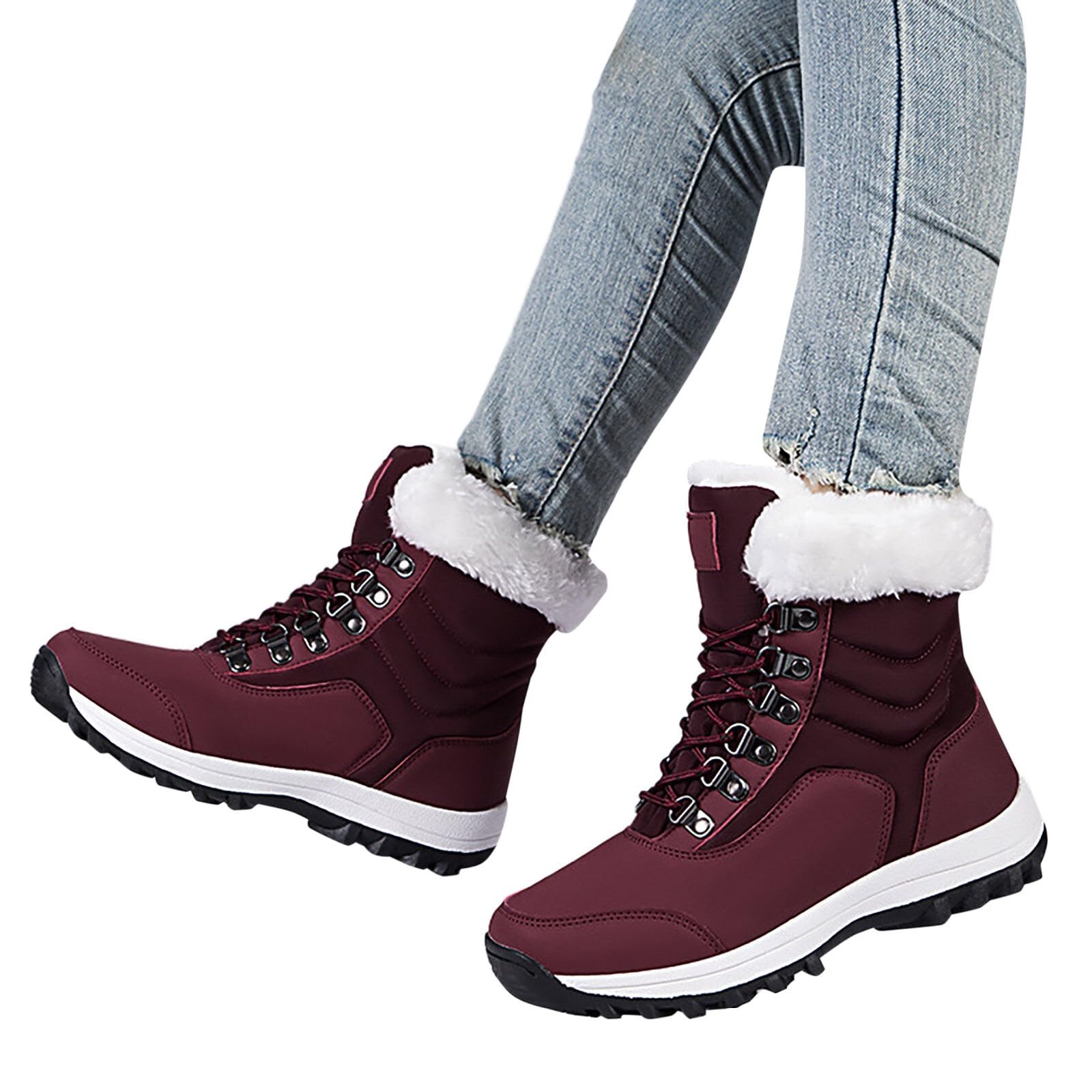 Winterstiefel Damen Gefüttert Warm Winterschuhe Damen Schneestiefel Wasserdicht Outdoor Snowboot Ankle Boots Komfort Trekking Wanderschuhe Gr. 37-42