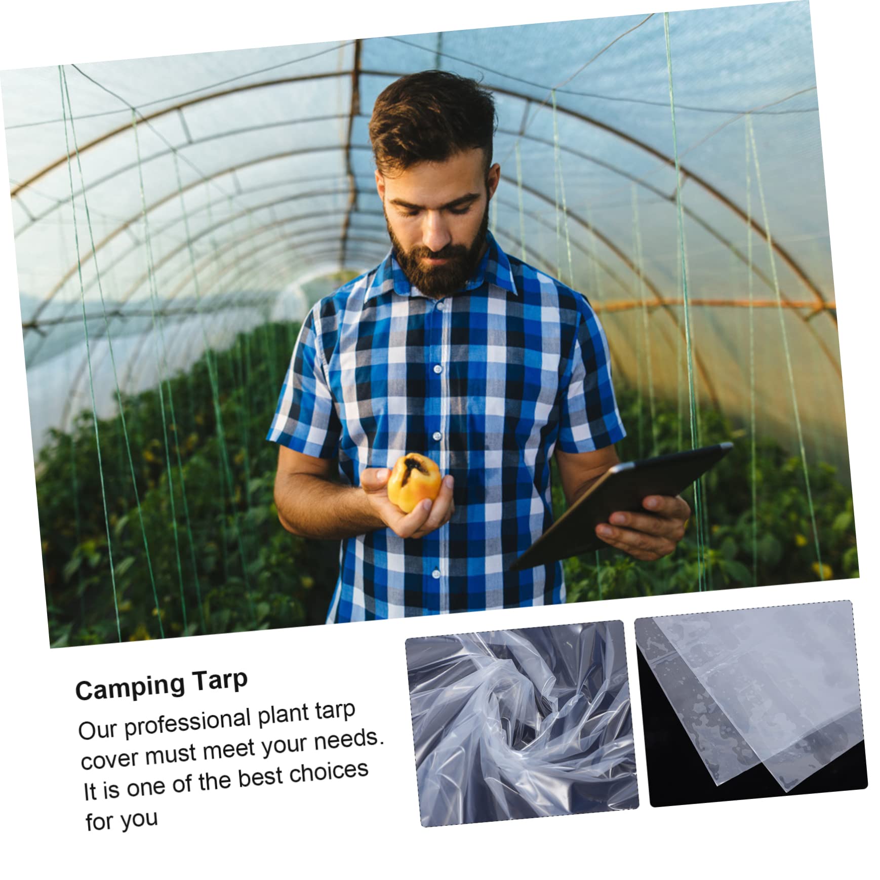 ifundom Clear Tarp Cover Multipurpose Pe Tarp Plant Protection for Greenhouses Windproof Aging for Winter Use