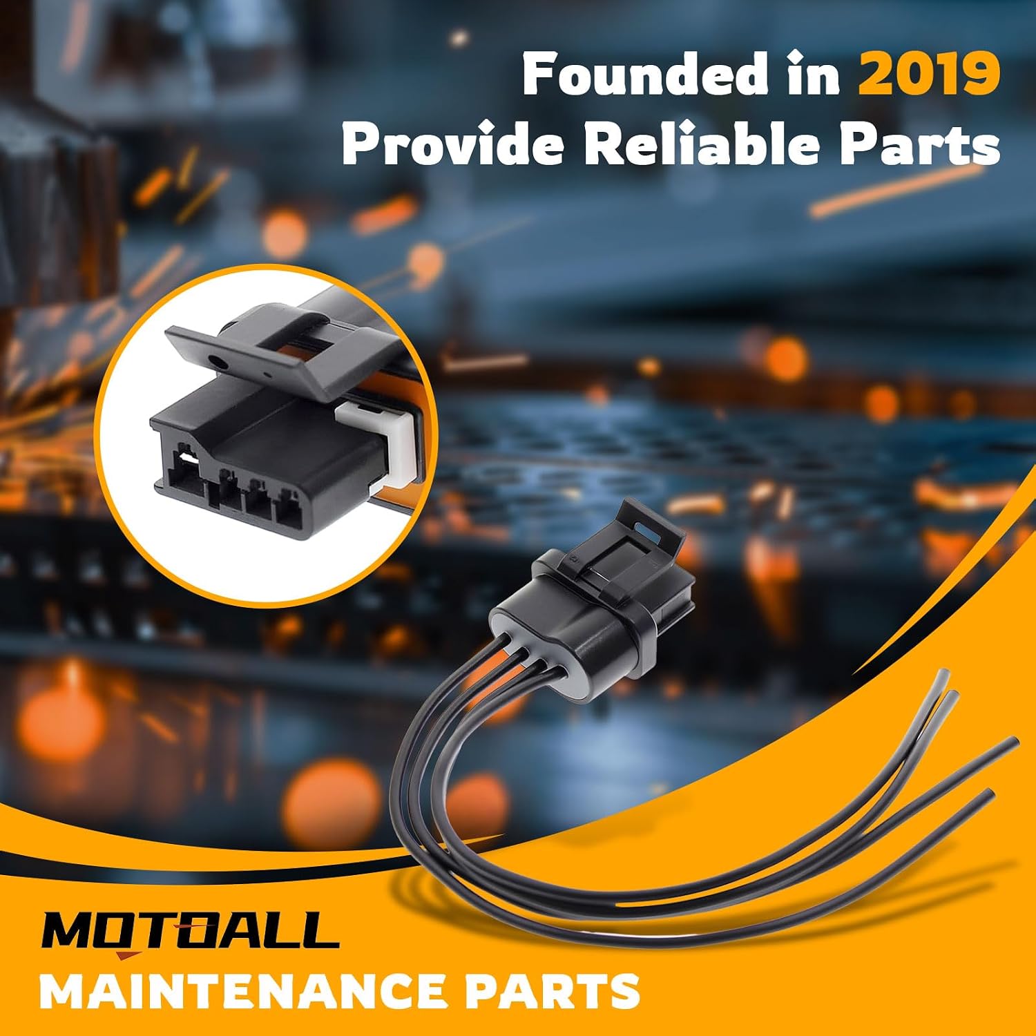MOTOALL Lead Wire Repair Harness Voltage Regulator Connector Plug Wiring Pigtail 4 Way Female for Alternator GM Buick Chevrolet Chevy Cadillac Pontiac GMC Saturn CS130 CS121 CS144 1986-on
