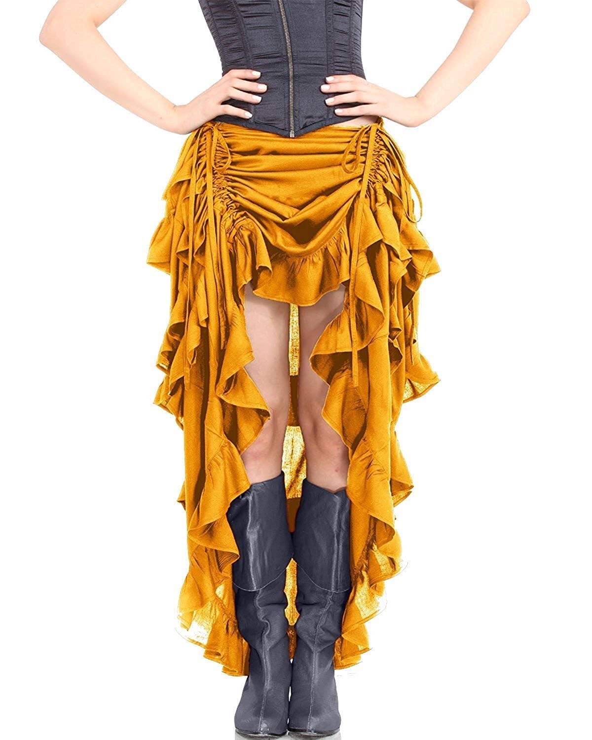 Steampunk gótico Victoriano – Disfraz Show Girl Skirt (Dull Gold) - Dorado -
