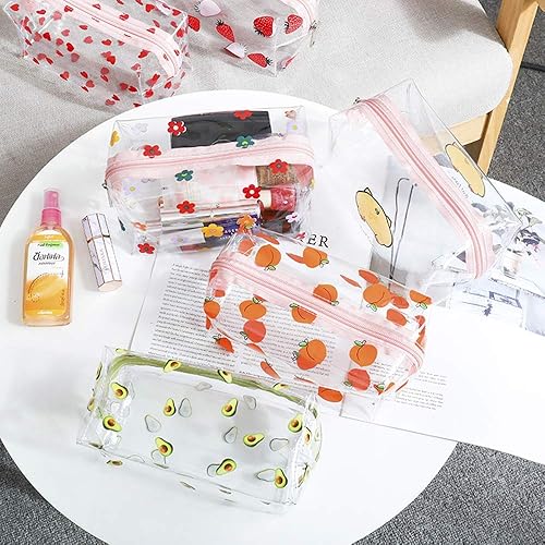 Miniatura 4 de Lindas bolsas de cosméticos transparentes, artículos de aseo de viaje, bolsas de maquillaje transparentes, kit de brochas de maquillaje portátiles,