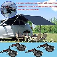 Vista 2 de 4 piezas de anclaje de ventosas resistentes con ganchos, accesorios de succión fuerte al aire libre para camping, accesorio de lona para toldo