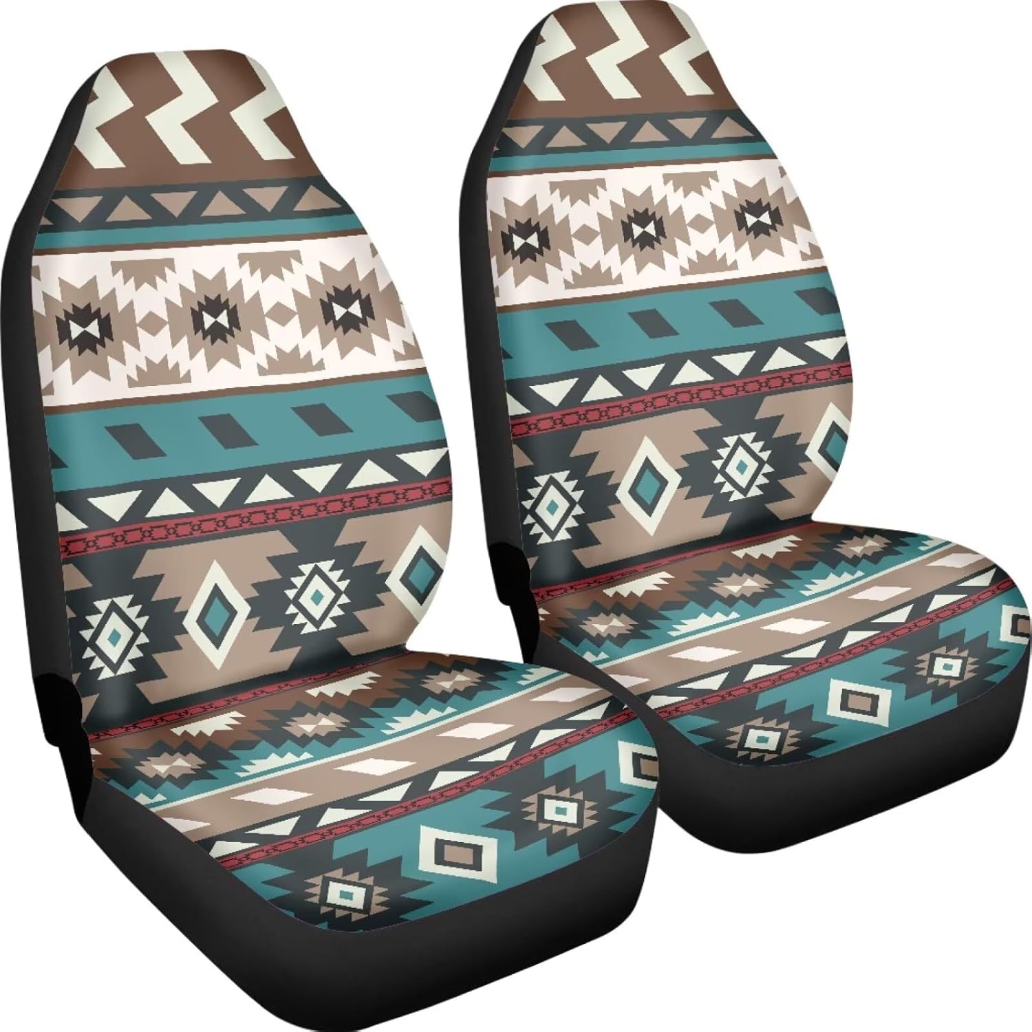 Aztec Print Automotive Seat Cover Front Only 2 Pack Dust-Proof Elastic Front Seat Cover Cloth for Cars, Universal Fit