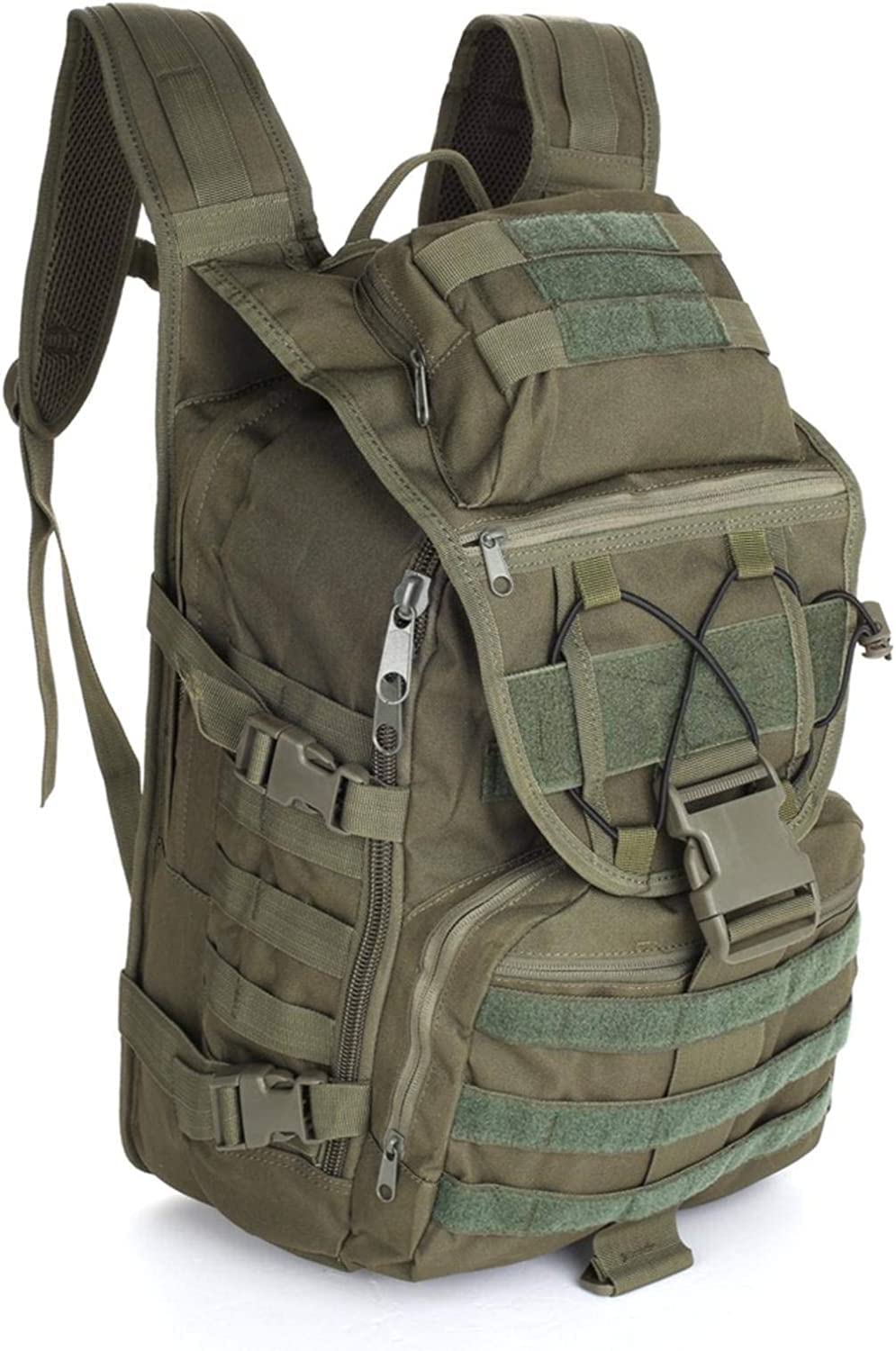 Taktischer Rucksack Tagesrucksack Militär-Fans Schultertasche Reisen Wandern Camping Outdoor-Sportausrüstung Laptop-Rucksack Range-Tasche (Armee-grün)