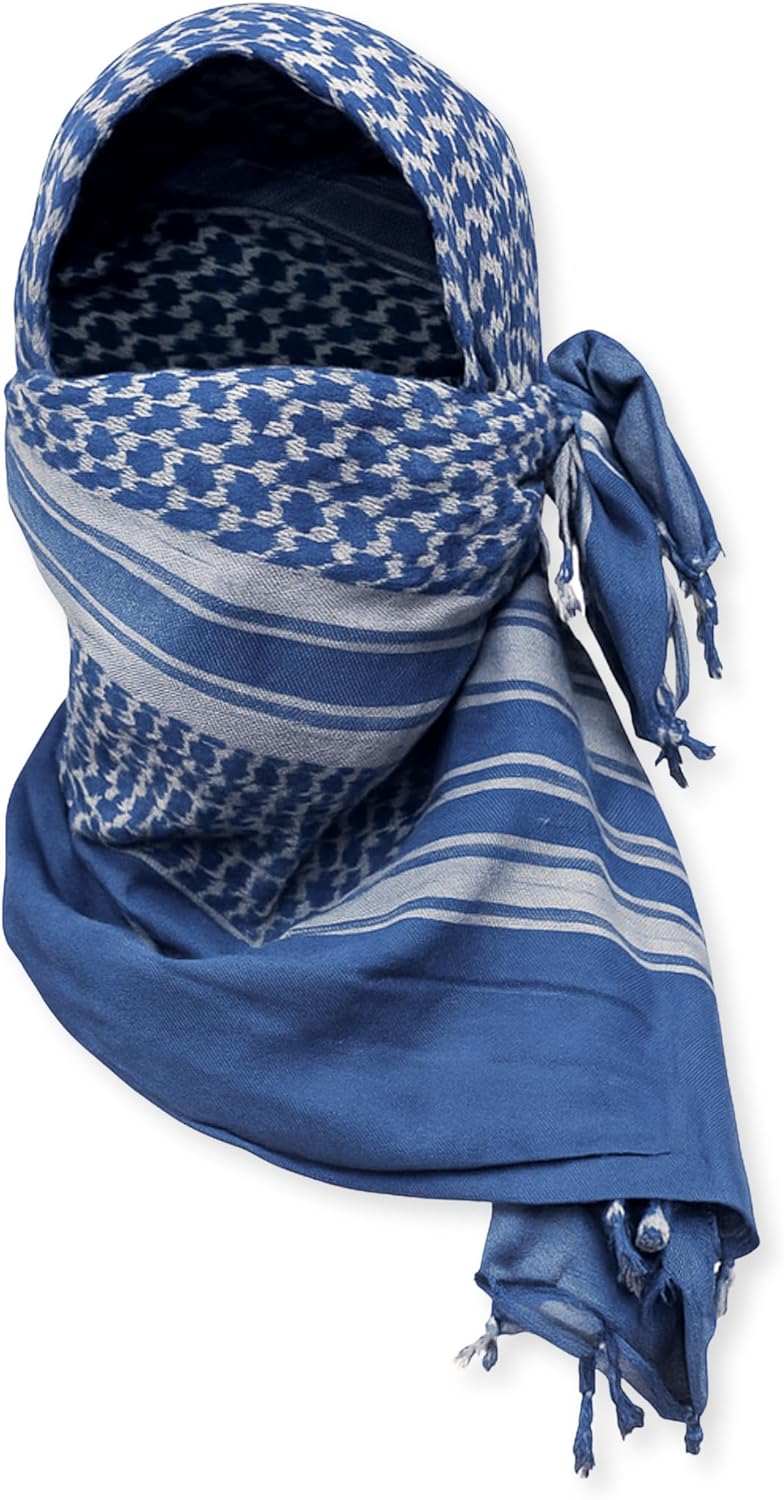 M MCGUIRE GEAR Shemagh Tactical Scarf, Middle Eastern Desert Hood, Bandana, Keffiyeh, Military Style, 100% Cotton, 42" x 42"